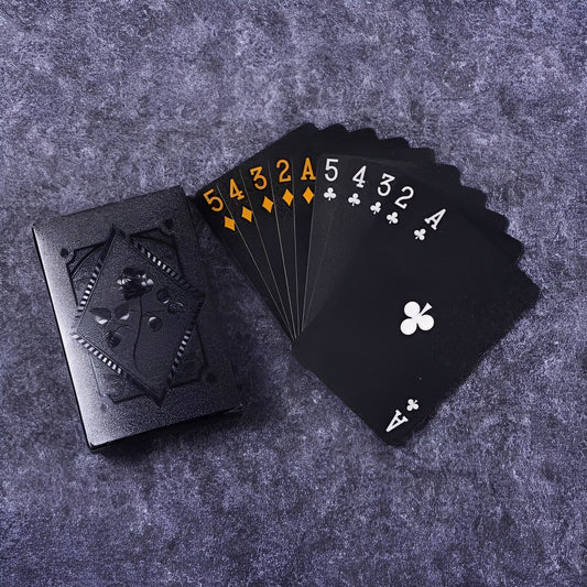 Black Gold Foil Style Playing Cards for Games and Travel