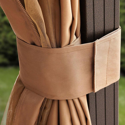 Seranta Brown Outdoor Gazebo with Netting & Aluminium Frame