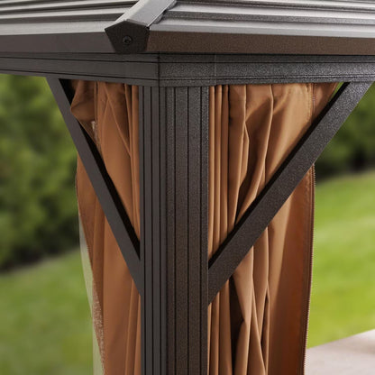 Seranta Brown Outdoor Gazebo with Netting & Aluminium Frame