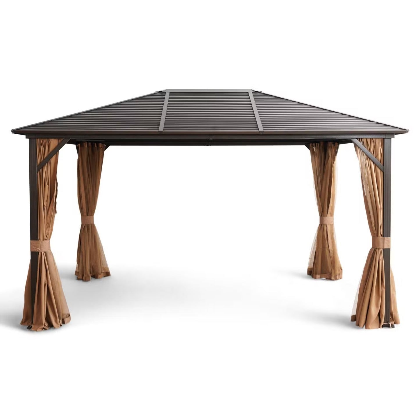 Seranta Brown Outdoor Gazebo with Netting & Aluminium Frame
