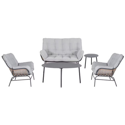 Sorella 4-Seater Outdoor Sofa Set in Grey with Coffee Table & End Table