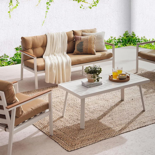 Verano 5-Seater Outdoor Sofa Set in Brown with Coffee Table
